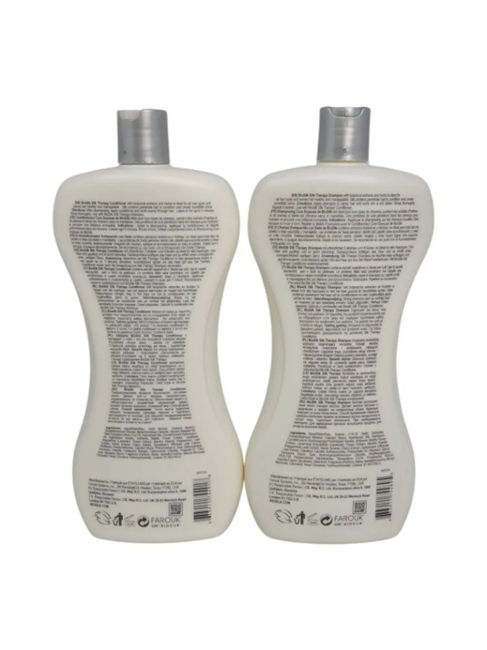 BioSilk Silk Therapy Shampoo & Conditioner Set 34 Oz Jumbo Sulfate Paraben Free